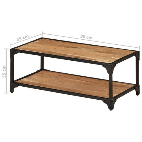 vidaXL Couchtisch 90x45x35 cm Massivholz Akazie