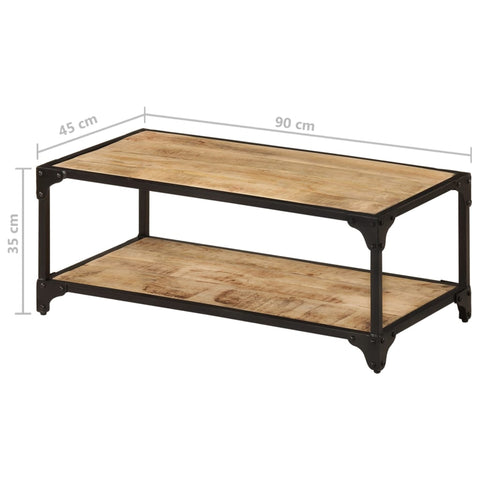 vidaXL Couchtisch 90x45x35 cm Raues Massives Mangoholz