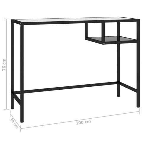 vidaXL Computertisch Schwarz 100x36x74 cm Glas