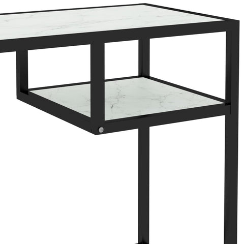 vidaXL Computertisch Weiß Marmor 100x36x74 cm Hartglas