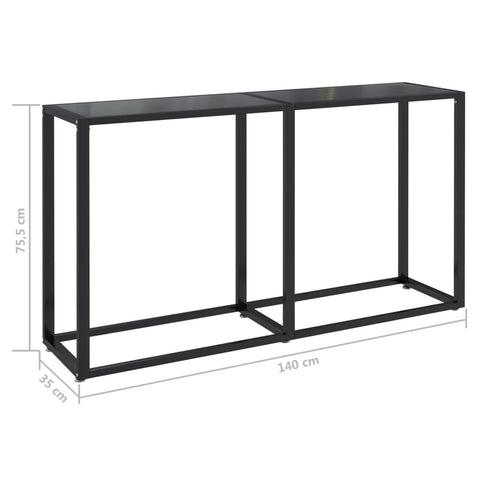 vidaXL Konsolentisch Schwarz 140x35x75,5 cm Hartglas