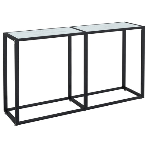 vidaXL Konsolentisch Weiß Marmor-Optik 140x35x75,5 cm Hartglas