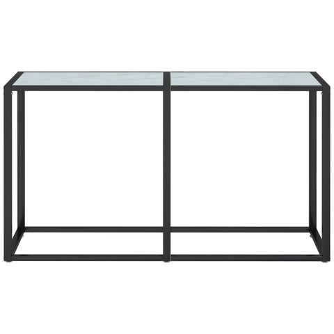 vidaXL Konsolentisch Weiß Marmor-Optik 140x35x75,5 cm Hartglas