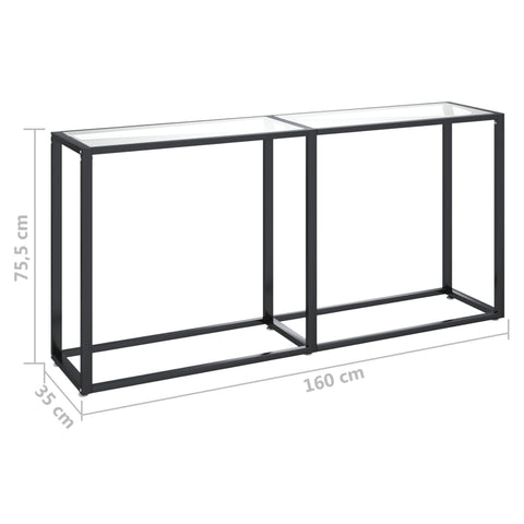 vidaXL Konsolentisch Transparent 160x35x75,5 cm Hartglas