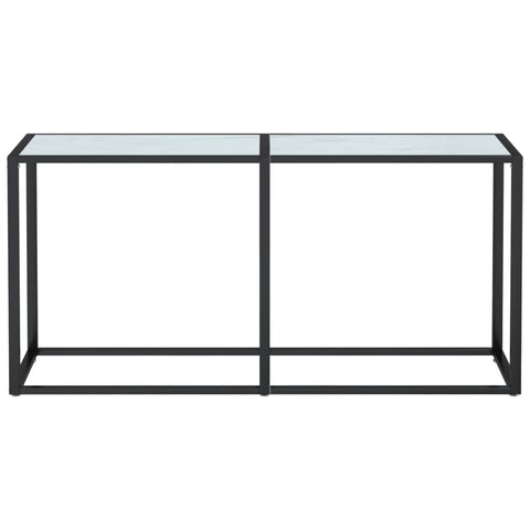 vidaXL Konsolentisch Weiß Marmor-Optik 160x35x75,5 cm Hartglas