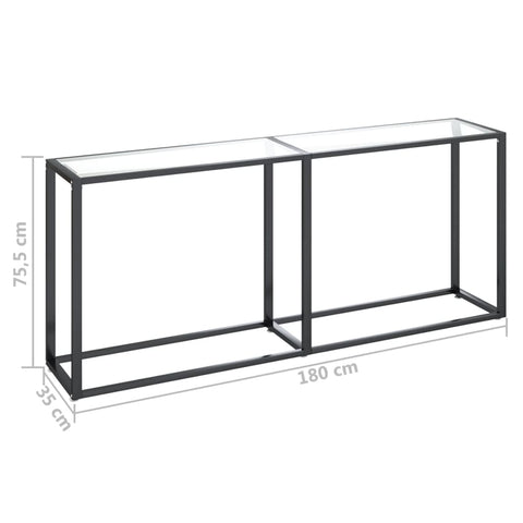 vidaXL Konsolentisch Transparent 180x35x75,5 cm Hartglas