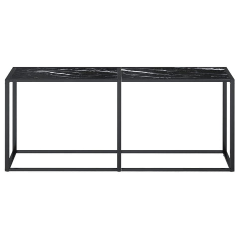 vidaXL Konsolentisch Schwarz Marmor-Optik 180x35x75,5 cm Hartglas