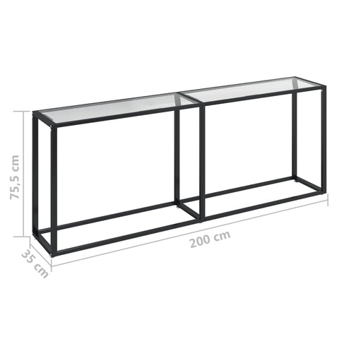 vidaXL Konsolentisch Transparent 200x35x75,5 cm Hartglas