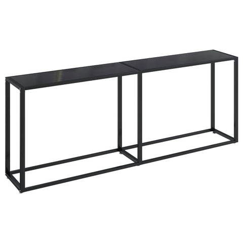 vidaXL Konsolentisch Schwarz 200x35x75,5 cm Hartglas