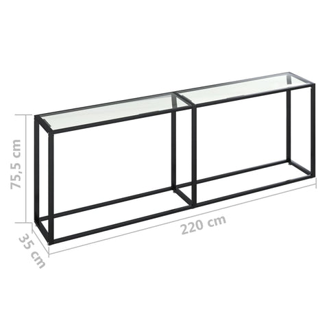 vidaXL Konsolentisch Transparent 220x35x75,5 cm Hartglas