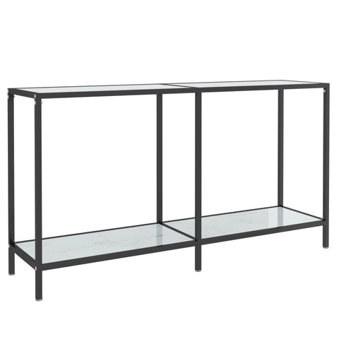 vidaXL Konsolentisch Weiß 140x35x75,5 cm Hartglas