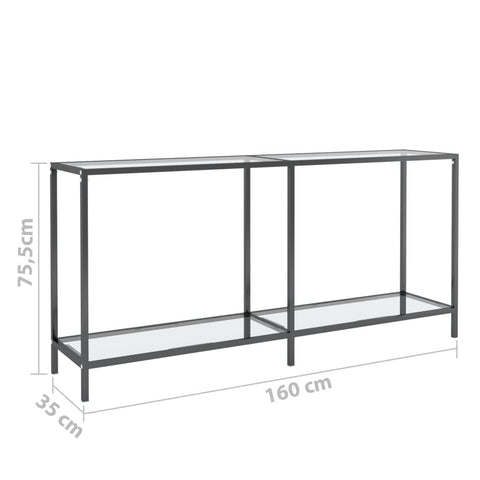 vidaXL Konsolentisch Transparent 160x35x75,5 cm Hartglas