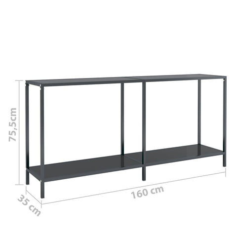 vidaXL Konsolentisch Schwarz 160x35x75,5 cm cm Hartglas