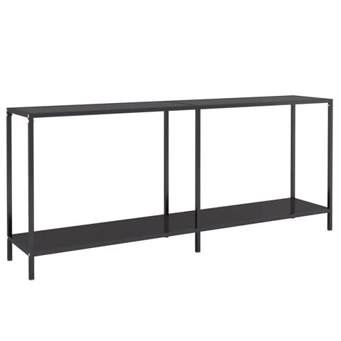 vidaXL Konsolentisch Schwarz 180x35x75,5 cm Hartglas