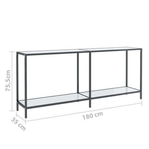 vidaXL Konsolentisch Weiß 180x35x75,5 cm Hartglas