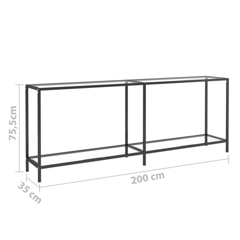 vidaXL Konsolentisch Transparent 200x35x75,5 cm Hartglas