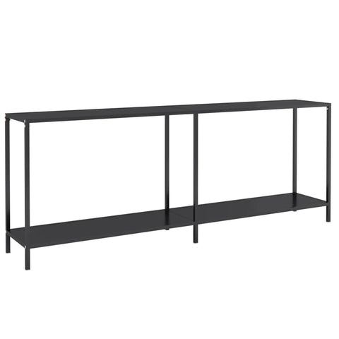 vidaXL Konsolentisch Schwarz 200x35x75,5 cm Hartglas