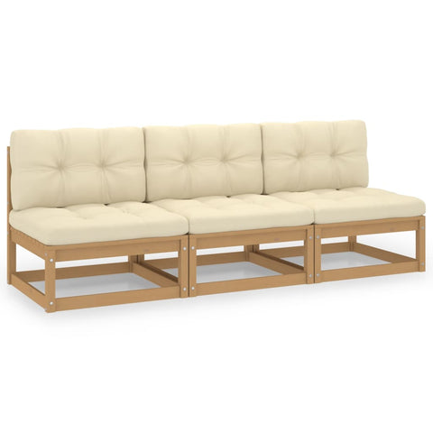 vidaXL 3-Sitzer-Sofa mit Kissen Kiefer Massivholz