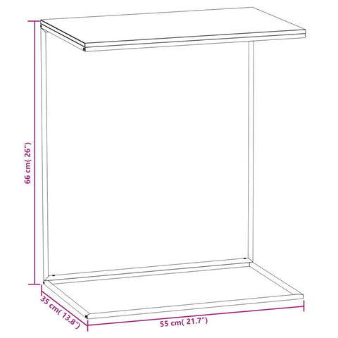 vidaXL Beistelltisch Schwarz 55x35x66 cm Holzwerkstoff