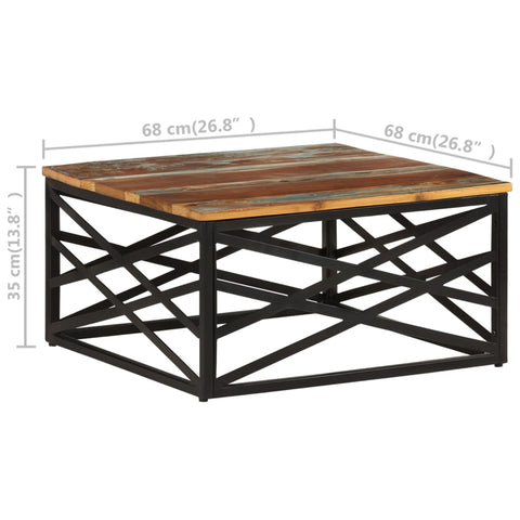 vidaXL Couchtisch 68x68x35 cm Altholz Massiv