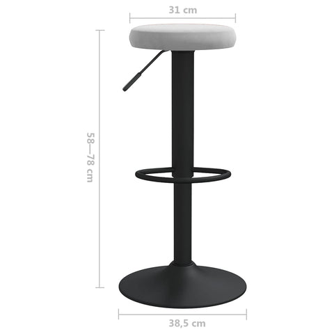 vidaXL Barhocker 2 Stk. Hellgrau Samt