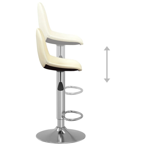 vidaXL Barhocker 2 Stk. Creme Stoff