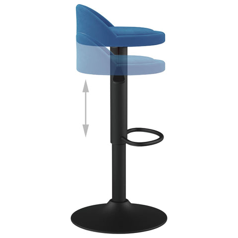 vidaXL Barhocker 2 Stk. Blau Samt