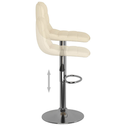 vidaXL Barhocker 2 Stk. Creme Stoff