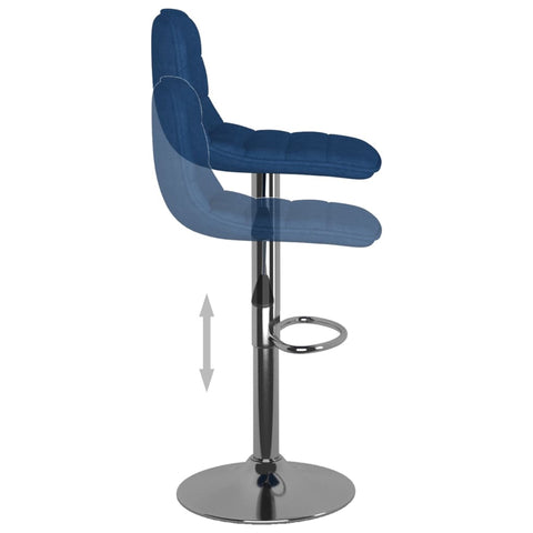 vidaXL Barhocker 2 Stk. Blau Stoff