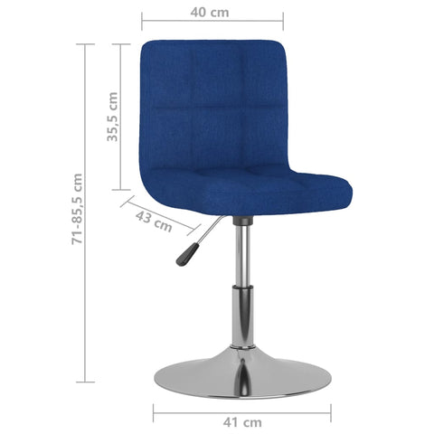 vidaXL Drehbarer Barhocker Blau Stoff