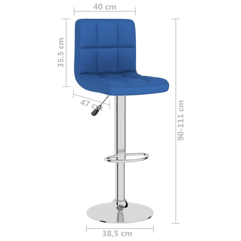 vidaXL Barhocker Blau Stoff