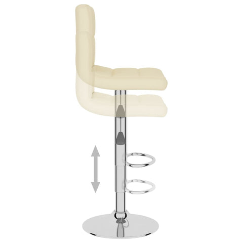 vidaXL Barhocker 2 Stk. Creme Stoff