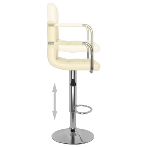 vidaXL Barhocker 2 Stk. Creme Kunstleder