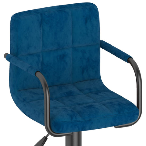 vidaXL Barhocker 2 Stk. Blau Samt