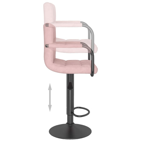 vidaXL Barhocker 2 Stk. Rosa Samt