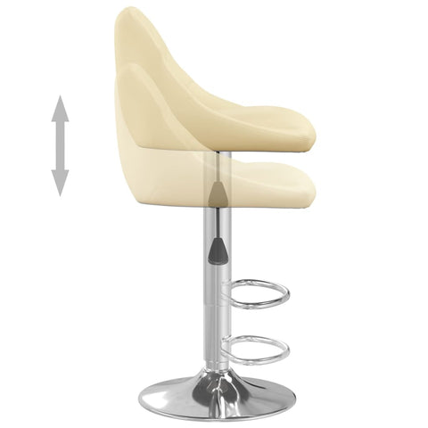 vidaXL Barhocker 2 Stk. Creme Kunstleder