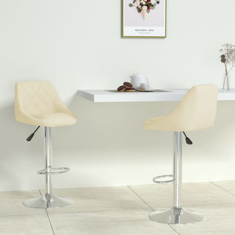 vidaXL Barhocker 2 Stk. Creme Kunstleder