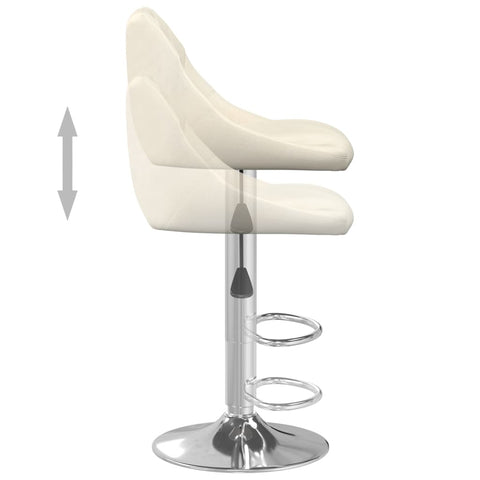 vidaXL Barhocker 2 Stk. Creme Samt