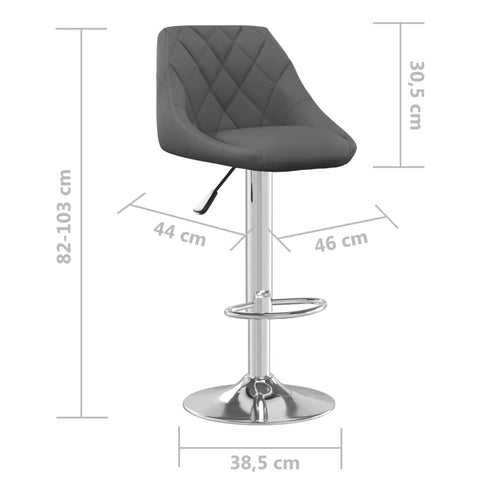 vidaXL Barhocker 2 Stk. Dunkelgrau Samt