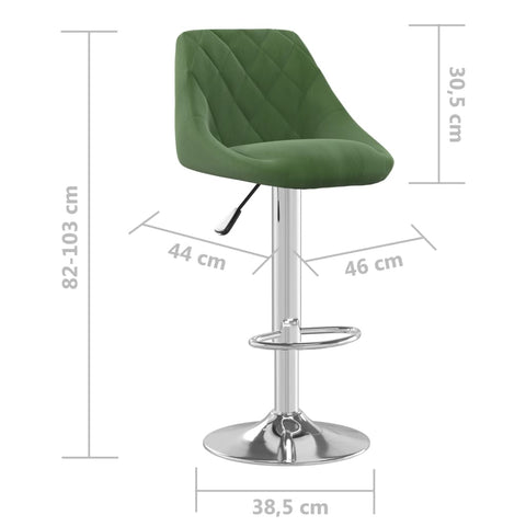 vidaXL Barhocker 2 Stk. Dunkelgrün Samt