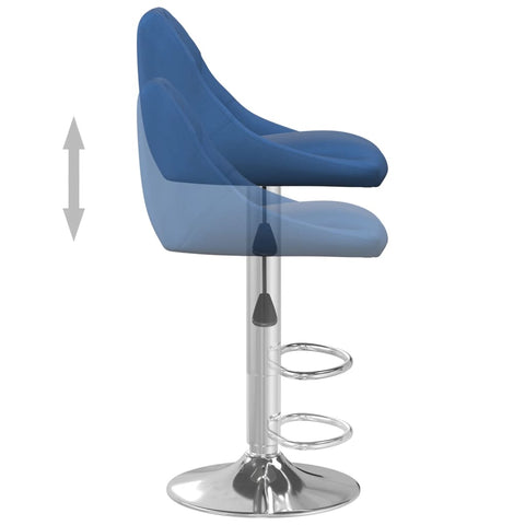 vidaXL Barhocker 2 Stk. Blau Samt