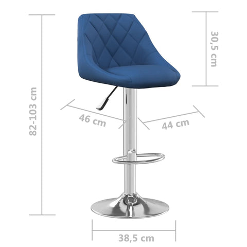 vidaXL Barhocker 2 Stk. Blau Samt