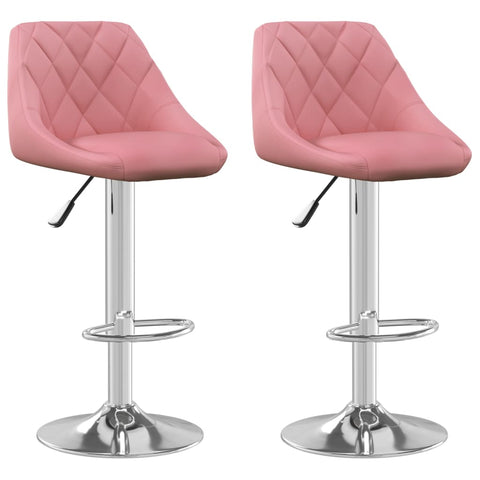 vidaXL Barhocker 2 Stk. Rosa Samt