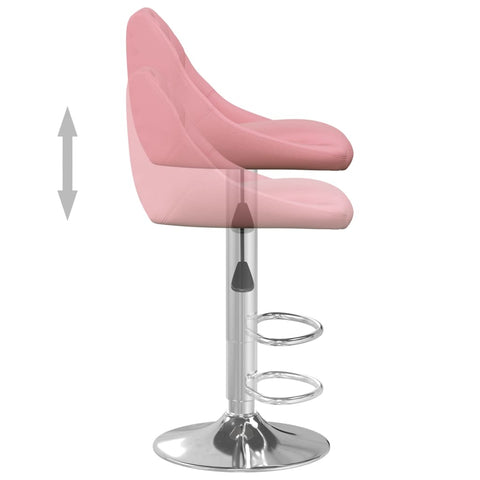 vidaXL Barhocker 2 Stk. Rosa Samt