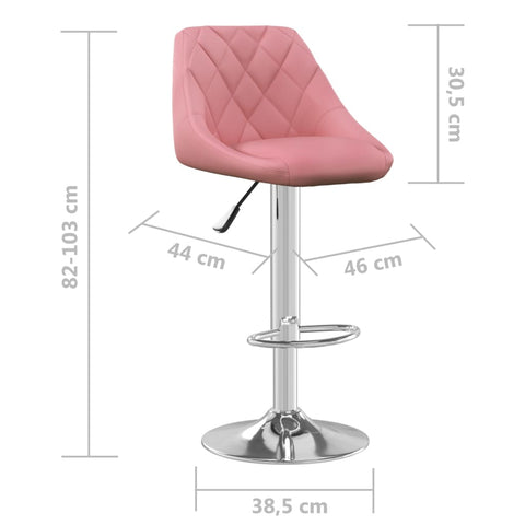 vidaXL Barhocker 2 Stk. Rosa Samt