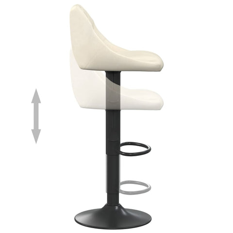 vidaXL Barhocker 2 Stk. Creme Samt