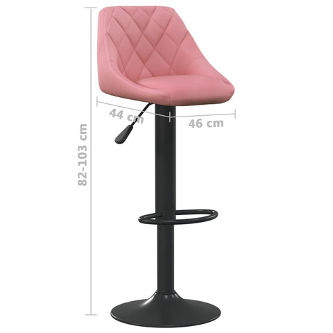 vidaXL Barhocker 2 Stk. Rosa Samt