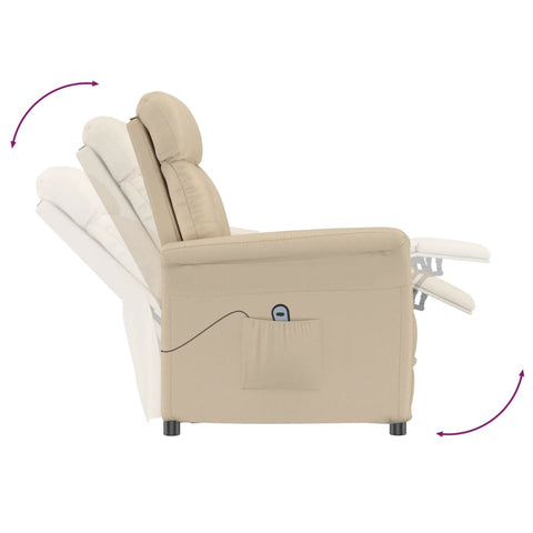 vidaXL Elektrischer Relaxsessel Creme Wildleder-Optik