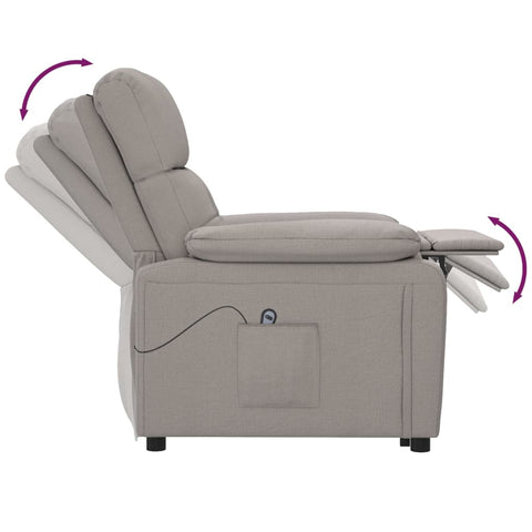 Relaxsessel Elektrisch Taupe Stoff