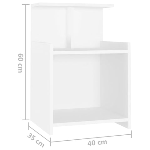 vidaXL Nachttisch Weiß 40x35x60 cm Holzwerkstoff